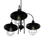 GLOBOSTAR® BLAZEO 201-0079 Vintage Κρεμαστό Φωτιστικό Οροφής με Ντουί 3 x E27 AC 220-240V IP20 - Μαύρο - Μ42 x Π42 x Υ66cm - Image 6