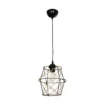 GLOBOSTAR® SOLON 201-0088 Vintage Κρεμαστό Φωτιστικό Οροφής με Ντουί 1 x E27 AC 220-240V IP20 - Μαύρο & Μπεζ - Μ22 x Π22 x Υ27cm - Image 4