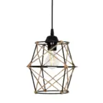 GLOBOSTAR® SOLON 201-0088 Vintage Κρεμαστό Φωτιστικό Οροφής με Ντουί 1 x E27 AC 220-240V IP20 - Μαύρο & Μπεζ - Μ22 x Π22 x Υ27cm - Image 5