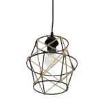 GLOBOSTAR® SOLON 201-0088 Vintage Κρεμαστό Φωτιστικό Οροφής με Ντουί 1 x E27 AC 220-240V IP20 - Μαύρο & Μπεζ - Μ22 x Π22 x Υ27cm - Image 6