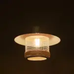 GLOBOSTAR® GLORA 201-0089 Vintage Κρεμαστό Φωτιστικό Οροφής με Ντουί 1 x E27 AC 220-240V IP20 - Λευκο & Μπεζ - Μ30 x Π30 x Υ29cm - Image 3