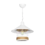 GLOBOSTAR® GLORA 201-0089 Vintage Κρεμαστό Φωτιστικό Οροφής με Ντουί 1 x E27 AC 220-240V IP20 - Λευκο & Μπεζ - Μ30 x Π30 x Υ29cm - Image 4