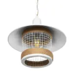 GLOBOSTAR® GLORA 201-0089 Vintage Κρεμαστό Φωτιστικό Οροφής με Ντουί 1 x E27 AC 220-240V IP20 - Λευκο & Μπεζ - Μ30 x Π30 x Υ29cm - Image 6