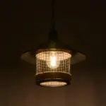 GLOBOSTAR® GLORA 201-0090 Vintage Κρεμαστό Φωτιστικό Οροφής με Ντουί 1 x E27 AC 220-240V IP20 - Μαύρο & Μπεζ - Μ30 x Π30 x Υ29cm - Image 3