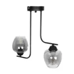 GLOBOSTAR® GLOSSA 201-0091 Vintage Φωτιστικό Οροφής με Ντουί 2 x E27 AC 220-240V IP20 - Μαύρο & Μαύρο Φιμέ - Μ40 x Π15 x Υ17cm - Image 6