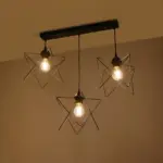 GLOBOSTAR® GLIND 201-0092 Vintage Κρεμαστό Φωτιστικό Οροφής με Ντουί 3 x E27 AC 220-240V IP20 - Μαύρο - Μ67 x Π24 x Υ55cm - Image 3