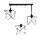 GLOBOSTAR® GLIND 201-0092 Vintage Κρεμαστό Φωτιστικό Οροφής με Ντουί 3 x E27 AC 220-240V IP20 - Μαύρο - Μ67 x Π24 x Υ55cm - Image 4