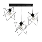 GLOBOSTAR® GLIND 201-0092 Vintage Κρεμαστό Φωτιστικό Οροφής με Ντουί 3 x E27 AC 220-240V IP20 - Μαύρο - Μ67 x Π24 x Υ55cm - Image 5