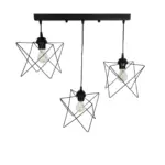 GLOBOSTAR® GLIND 201-0092 Vintage Κρεμαστό Φωτιστικό Οροφής με Ντουί 3 x E27 AC 220-240V IP20 - Μαύρο - Μ67 x Π24 x Υ55cm - Image 6