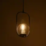 GLOBOSTAR® ZENITH 201-0093 Vintage Κρεμαστό Φωτιστικό Οροφής με Ντουί 1 x E27 AC 220-240V IP20 - Μαύρο & Μελί - Μ18 x Π15 x Υ38cm - Image 3