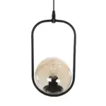 GLOBOSTAR® ZENITH 201-0093 Vintage Κρεμαστό Φωτιστικό Οροφής με Ντουί 1 x E27 AC 220-240V IP20 - Μαύρο & Μελί - Μ18 x Π15 x Υ38cm - Image 6