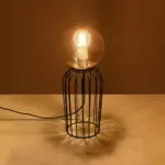 GLOBOSTAR® ZENITH 201-0094 Vintage Επιτραπέζιο Φωτιστικό Πορτατίφ με Ντουί 1 x E27 AC 220-240V IP20 - Μαύρο & Μελί - Μ15 x Π15 x Υ40cm - Image 3