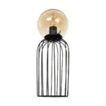 GLOBOSTAR® ZENITH 201-0094 Vintage Επιτραπέζιο Φωτιστικό Πορτατίφ με Ντουί 1 x E27 AC 220-240V IP20 - Μαύρο & Μελί - Μ15 x Π15 x Υ40cm - Image 5