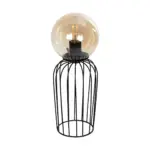 GLOBOSTAR® ZENITH 201-0094 Vintage Επιτραπέζιο Φωτιστικό Πορτατίφ με Ντουί 1 x E27 AC 220-240V IP20 - Μαύρο & Μελί - Μ15 x Π15 x Υ40cm - Image 6