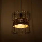 GLOBOSTAR® ORB 201-0096 Vintage Κρεμαστό Φωτιστικό Οροφής με Ντουί 1 x E27 AC 220-240V IP20 - Μαύρο & Μπεζ - Μ27 x Π27 x Υ31cm - Image 3
