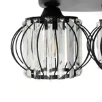 GLOBOSTAR® ILLUME 201-0100 Vintage Φωτιστικό Οροφής με Ντουί 3 x E27 AC 220-240V IP20 - Μαύρο & Διάφανο - Μ50 x Π50 x Υ19cm - Image 6