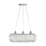 GLOBOSTAR® RAZIA 201-0101 Vintage Κρεμαστό Φωτιστικό Οροφής με Ντουί 3 x E27 AC 220-240V IP20 - Ασημί & Διάφανο - Μ60 x Π30 x Υ25cm - Image 4