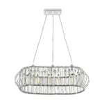 GLOBOSTAR® RAZIA 201-0101 Vintage Κρεμαστό Φωτιστικό Οροφής με Ντουί 3 x E27 AC 220-240V IP20 - Ασημί & Διάφανο - Μ60 x Π30 x Υ25cm - Image 5