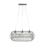 GLOBOSTAR® RAZIA 201-0101 Vintage Κρεμαστό Φωτιστικό Οροφής με Ντουί 3 x E27 AC 220-240V IP20 - Ασημί & Διάφανο - Μ60 x Π30 x Υ25cm - Image 6