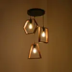 GLOBOSTAR® EMBER 201-0102 Vintage Κρεμαστό Φωτιστικό Οροφής με Ντουί 3 x E27 AC 220-240V IP20 - Καφέ & Μαύρο - Μ50 x Π50 x Υ70cm - Image 3