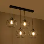 GLOBOSTAR® PULSAR 201-0103 Vintage Κρεμαστό Φωτιστικό Οροφής με Ντουί 4 x E27 AC 220-240V IP20 - Μαύρο - Μ80 x Π22 x Υ46cm - Image 3