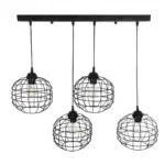 GLOBOSTAR® PULSAR 201-0103 Vintage Κρεμαστό Φωτιστικό Οροφής με Ντουί 4 x E27 AC 220-240V IP20 - Μαύρο - Μ80 x Π22 x Υ46cm - Image 4