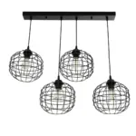 GLOBOSTAR® PULSAR 201-0103 Vintage Κρεμαστό Φωτιστικό Οροφής με Ντουί 4 x E27 AC 220-240V IP20 - Μαύρο - Μ80 x Π22 x Υ46cm - Image 5