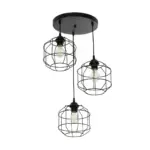 GLOBOSTAR® RAYNO 201-0108 Vintage Κρεμαστό Φωτιστικό Οροφής με Ντουί 3 x E27 AC 220-240V IP20 - Μαύρο - Μ42 x Π42 x Υ60cm - Image 5