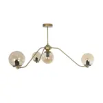 GLOBOSTAR® SUNRAY 201-0110 Vintage Φωτιστικό Οροφής με Ντουί 4 x E27 AC 220-240V IP20 - Χρυσό & Μελί - Μ100 x Π100 x Υ26cm - Image 4