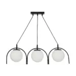GLOBOSTAR® FLASHO 201-0111 Vintage Κρεμαστό Φωτιστικό Οροφής με Ντουί 3 x E27 AC 220-240V IP20 - Μαύρο & Λευκό - Μ73 x Π15 x Υ23cm - Image 4