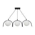 GLOBOSTAR® FLASHO 201-0111 Vintage Κρεμαστό Φωτιστικό Οροφής με Ντουί 3 x E27 AC 220-240V IP20 - Μαύρο & Λευκό - Μ73 x Π15 x Υ23cm - Image 5