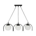 GLOBOSTAR® FLASHO 201-0111 Vintage Κρεμαστό Φωτιστικό Οροφής με Ντουί 3 x E27 AC 220-240V IP20 - Μαύρο & Λευκό - Μ73 x Π15 x Υ23cm - Image 6