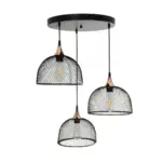 GLOBOSTAR® FLICKA 201-0113 Vintage Κρεμαστό Φωτιστικό Οροφής με Ντουί 3 x E27 AC 220-240V IP20 - Μαύρο & Χάλκινο - Μ55 x Π55 x Υ65cm - Image 4