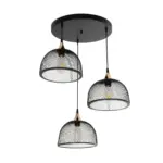 GLOBOSTAR® FLICKA 201-0113 Vintage Κρεμαστό Φωτιστικό Οροφής με Ντουί 3 x E27 AC 220-240V IP20 - Μαύρο & Χάλκινο - Μ55 x Π55 x Υ65cm - Image 5