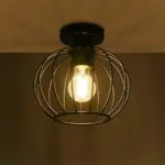 GLOBOSTAR® BITUIN 201-0116 Μοντέρνο Φωτιστικό Οροφής με Ντουί 1 x E27 AC 220-240V IP20 - Μαύρο - Μ21 x Π21 x Υ18cm - Image 3