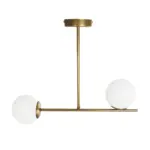 GLOBOSTAR® GLOBUS 201-0119 Μοντέρνο Φωτιστικό Οροφής με Ντουί 2 x E27 AC 220-240V IP20 - Λευκό & Χρυσό - Μ65 x Π15 x Υ23cm - Image 6
