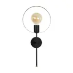 GLOBOSTAR® SOPA 201-0120 Μοντέρνο Φωτιστικό Τοίχου - Απλίκα με Ντουί 1 x E27 AC 220-240V IP20 - Μαύρο & Χρυσό - Μ23 x Π15 x Υ51cm - Image 4