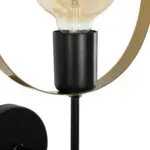GLOBOSTAR® SOPA 201-0120 Μοντέρνο Φωτιστικό Τοίχου - Απλίκα με Ντουί 1 x E27 AC 220-240V IP20 - Μαύρο & Χρυσό - Μ23 x Π15 x Υ51cm - Image 6