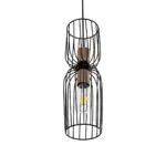 GLOBOSTAR® LAVERA 201-0124 Vintage Κρεμαστό Φωτιστικό Οροφής με Ντουί 1 x E27 AC 220-240V IP20 - Μαύρο & Μπρούτζινο - Μ14 x Π14 x Υ44cm - Image 6