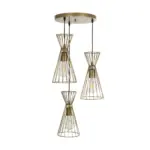 GLOBOSTAR® FLIXIO 201-0126 Vintage Κρεμαστό Φωτιστικό Οροφής με Ντουί 3 x E27 AC 220-240V IP20 - Χρυσό - Μ40 x Π40 x Υ70cm - Image 4