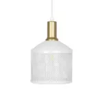 GLOBOSTAR® NETO 201-0129 Μοντέρνο Κρεμαστό Φωτιστικό Οροφής με Ντουί 1 x E27 AC 220-240V IP20 - Χρυσό & Λευκό - Μ18 x Π18 x Υ70cm - Image 4