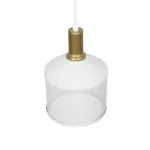 GLOBOSTAR® NETO 201-0129 Μοντέρνο Κρεμαστό Φωτιστικό Οροφής με Ντουί 1 x E27 AC 220-240V IP20 - Χρυσό & Λευκό - Μ18 x Π18 x Υ70cm - Image 6