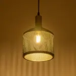 GLOBOSTAR® NETO 201-0130 Μοντέρνο Κρεμαστό Φωτιστικό Οροφής με Ντουί 1 x E27 AC 220-240V IP20 - Χρυσό & Μαύρο - Μ18 x Π18 x Υ70cm - Image 2