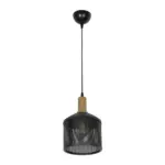 GLOBOSTAR® NETO 201-0130 Μοντέρνο Κρεμαστό Φωτιστικό Οροφής με Ντουί 1 x E27 AC 220-240V IP20 - Χρυσό & Μαύρο - Μ18 x Π18 x Υ70cm - Image 3