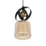GLOBOSTAR® ZENIA 201-0134 Vintage Κρεμαστό Φωτιστικό Οροφής με Ντουί 1 x E27 AC 220-240V IP20 - Μαύρο - Μ16 x Π16 x Υ70cm - Image 5