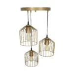 GLOBOSTAR® FLIXIO 201-0138 Vintage Κρεμαστό Φωτιστικό Οροφής με Ντουί 3 x E27 AC 220-240V IP20 - Χρυσό - Μ30 x Π30 x Υ70cm - Image 5