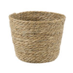 GloboStar® Artificial Garden SIFNOS 20268 Διακοσμητικό Πλεκτό Καλάθι - Κασπώ Γλάστρα - Flower Pot Μπεζ Φ25cm x Υ15cm - Image 2