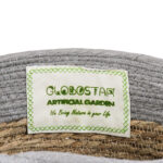 GloboStar® Artificial Garden SYROS 20283 Διακοσμητικό Πλεκτό Καλάθι - Κασπώ Γλάστρα - Flower Pot Μπεζ με Γκρι Φ28cm x Υ24cm - Image 6