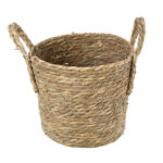 GloboStar® Artificial Garden TINOS 20290 Διακοσμητικό Πλεκτό Καλάθι - Κασπώ Γλάστρα - Flower Pot Μπεζ Φ25cm x Υ20cm - Image 3