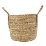 GloboStar® Artificial Garden TINOS 20291 Διακοσμητικό Πλεκτό Καλάθι - Κασπώ Γλάστρα - Flower Pot Μπεζ Φ30cm x Υ27cm - Image 4